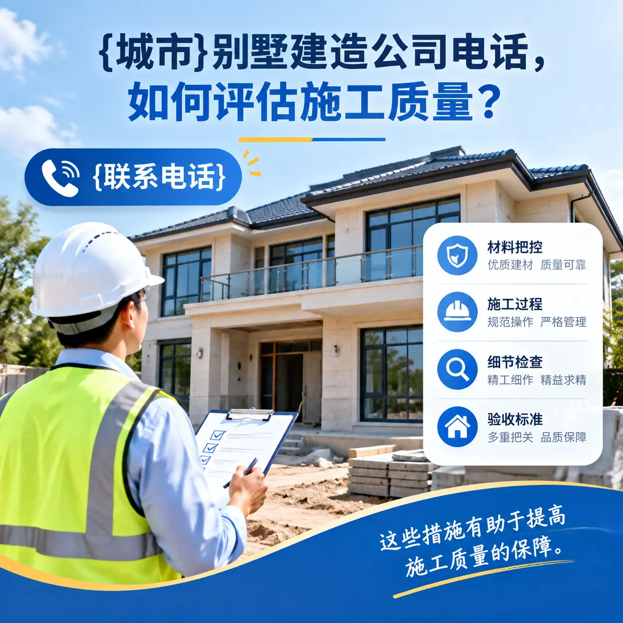 普定别墅建造公司电话，如何评估施工质量？